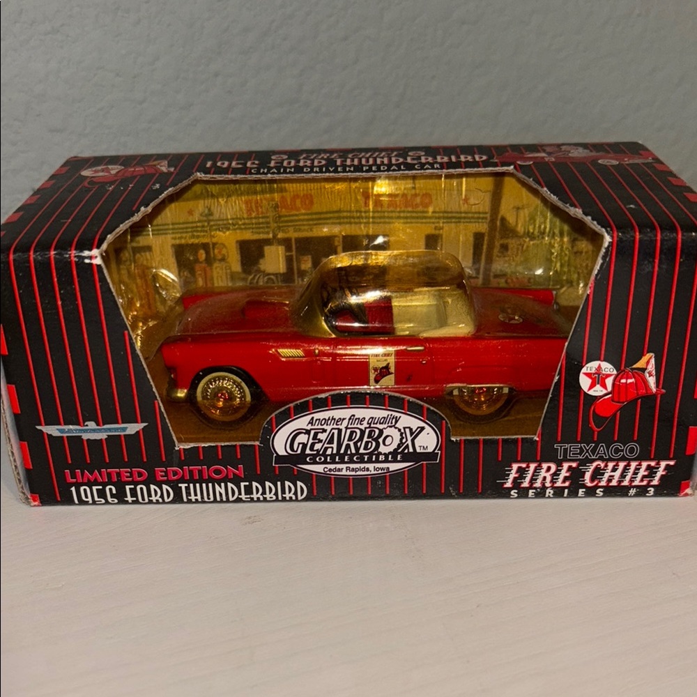 GEARBOX 1955 Chevy Bel Air Texaco Fire Chief Coin Bank Chain Pedals (1997) NOS